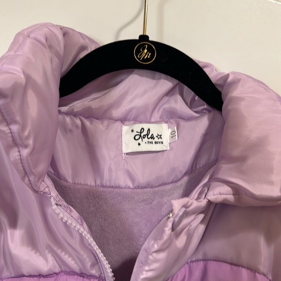 LOLA + THE BOYS GIRLS RAINBOW HEART PUFFER JACKET SIZE 10 - Picture 8 of 16